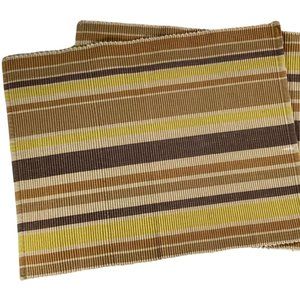 Brown/Yellow/Grey Striped Placemats x2